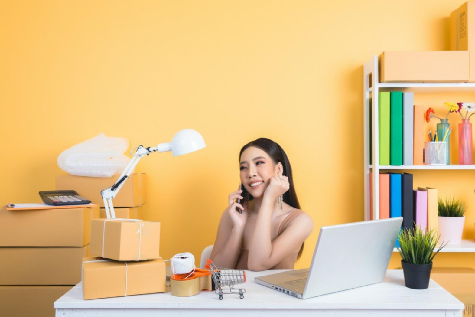 Professional workspace with digital tools and strategy materials